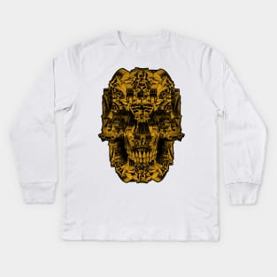 Heavy Equipment Skull Kids Long Sleeve T-Shirt